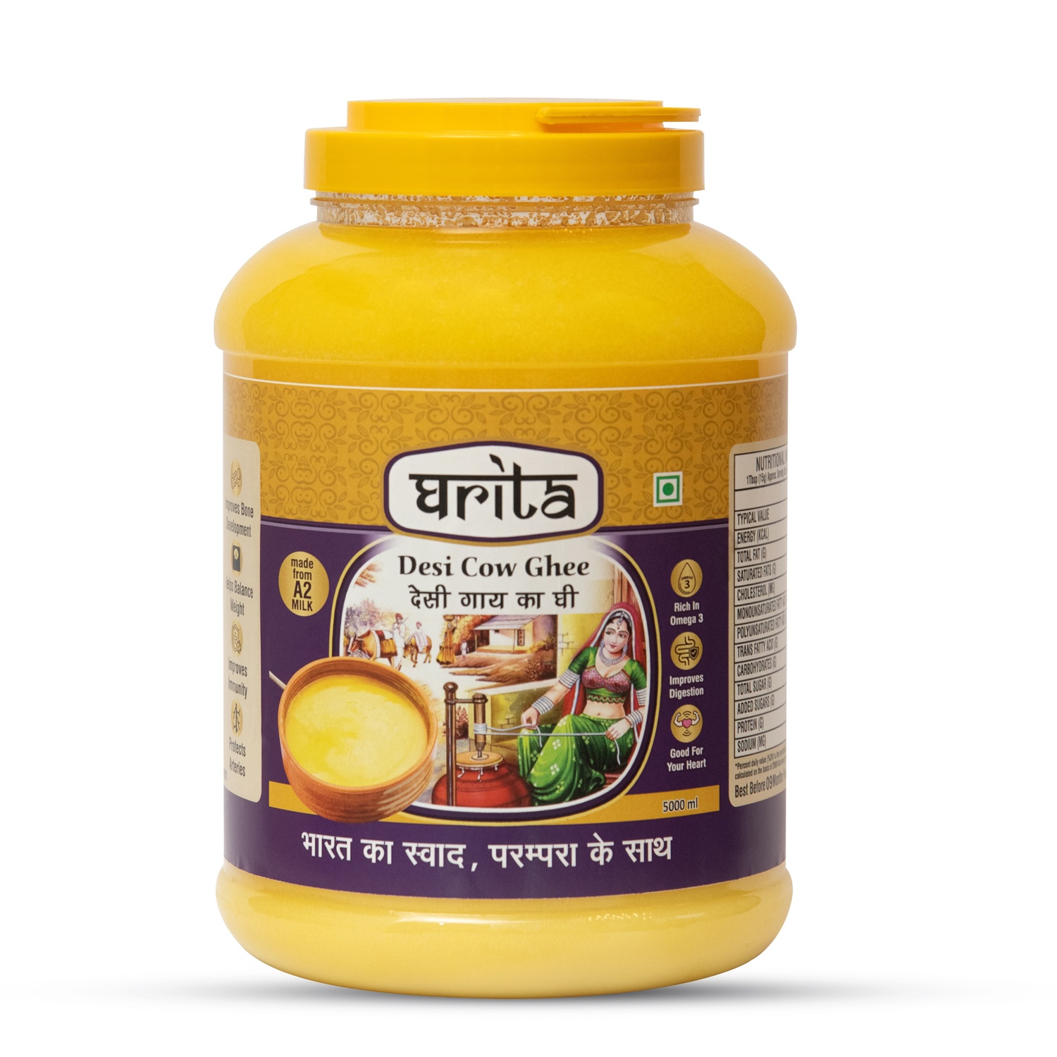 A2 Cow Ghee 5L Family Pack - Frothella Farms